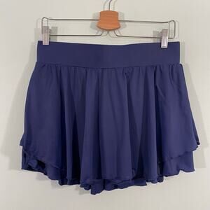 Women's Navy Athletic Nylon Mini Tennis Skort Size L